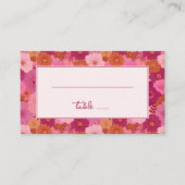 華やかなピンクの花のワンポイント プレイスカード (正面)