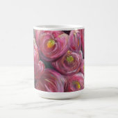 華やかなピンクの花の絵 コーヒーマグカップ (中央)