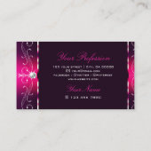 華やかなピンクブルゴーニュ華美縁どオーナメント 名刺 (裏面)