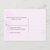 華やかなピンクラスベガスウェディングRSVP インビテーションポストカード (裏面)