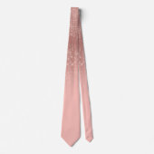 華やかなピンクローズ金ゴールドグリッターストライプの勾配 ネクタイ (正面)