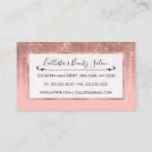 華やかなピンクローズ金ゴールドグリッターストライプの勾配 紹介カード (裏面)