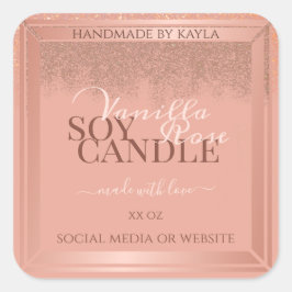 華やかなピンク製品の包装ラベルバラ金ゴールド スクエアシール