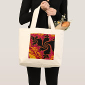 華やかなフラクタル ラージトートバッグ (正面(商品))