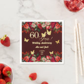 華やかなフラワー ゴールド 60周年 結婚記念日 スタンダードカクテルナプキン (インサイチュ)