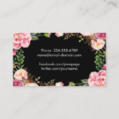 華やかなフローラガーリー卒業生 コーリングカード (裏面)