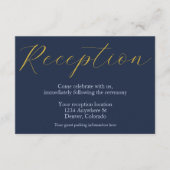 華やかなブルーウェディングレセプション エンクロージャーカード (正面)