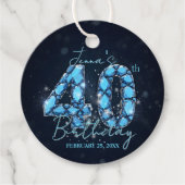 華やかなブルーダイヤモンド40歳の誕生日 フェイバータグ (正面)