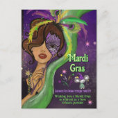 華やかなマルディグラを楽しもう Laissez Les Bons Temps Rouler シーズンポストカード (正面)