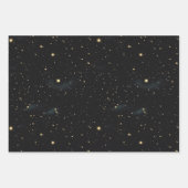 華やかなミッドナイトブルースパークル装飾品 ラッピングペーパーシート (正面3)