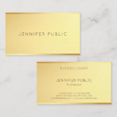 華やかなモダン金ゴールドシンプルテンプレート 名刺 (正面/裏面)