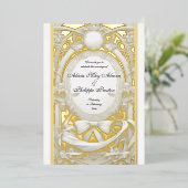 華やかなモチーフのアトリエの結婚式の招待 箔招待状 (立ち正面)