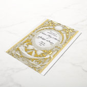 華やかなモチーフのアトリエの結婚式の招待 箔招待状 (回転した状態)