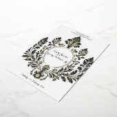 華やかなモチーフのアトリエ、ブラックと金ゴールド 箔招待状 (回転した状態)