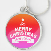 華やかなラウンドが最高のクリスマスを望む キーホルダー (正面)