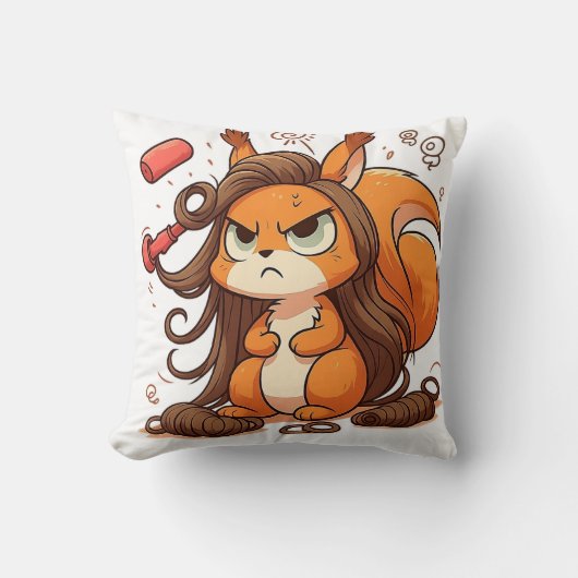 華やかなリスの髪の日 クッション (正面)
