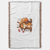 華やかなリスの髪の日 スローブランケット (正面縦)