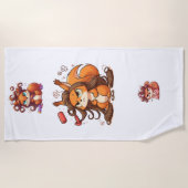 華やかなリスの髪の日 ビーチタオル (正面)