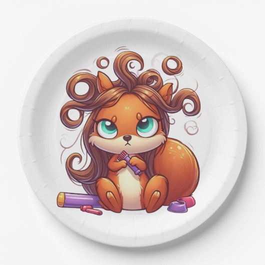 華やかなリスの髪の日 ペーパープレート (正面)