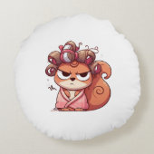 華やかなリスの髪の日 ラウンドクッション (裏面)