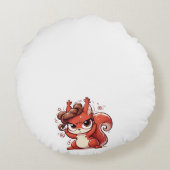 華やかなリスの髪の日 ラウンドクッション (裏面)