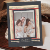 華やかなリボン縁どアフクリスマス シーズンカード