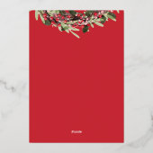 華やかなリースフェスティバル金ゴールド写真クリスマス 箔シーズンカード (裏面)