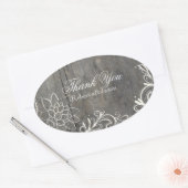 華やかなレースの木の国の結婚式感謝していあなた 楕円形シール (封筒)