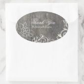 華やかなレースの木の国の結婚式感謝していあなた 楕円形シール (バッグ)