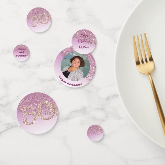 華やかなローズゴールドラメの50歳の誕生日お祝いに コンフェッティ (グループ)