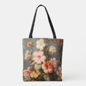 華やかなヴィンテージの花の配置 トートバッグ (裏面)