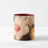 華やかなヴィンテージの花の配置 マグカップ (中央)