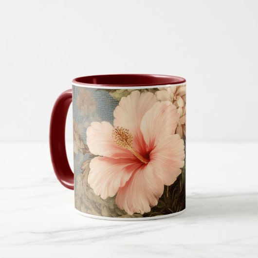 華やかなヴィンテージの花の配置 マグカップ (正面左)