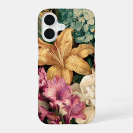 華やかなヴィンテージの花の配置 iPhone 16ケース