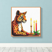 華やかな仮装の野生動物で祝うクワンザー キャンバスプリント (インサイチュ (ウッドフロア))