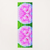 華やかな八重のピンクの芍薬の花のディテール ヨガマット (正面)