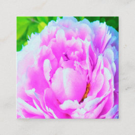 華やかな八重のピンクの芍薬の花のディテール 紹介カード