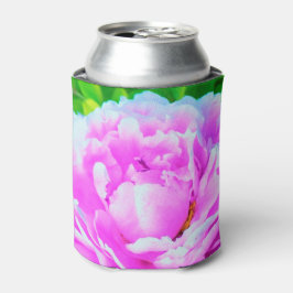 華やかな八重のピンクの芍薬の花のディテール 缶クーラー