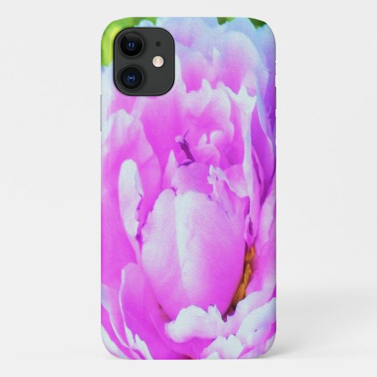 華やかな八重のピンクの芍薬の花のディテール Case-Mate iPhoneケース (裏面)
