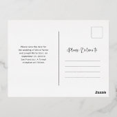 華やかな台本 |オーバーレイと写真の日付を保存 箔招待状ポストカード (裏面)