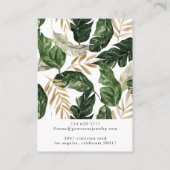 華やかな夏の緑 |ネックレスディスプレイカード 名刺 (裏面)