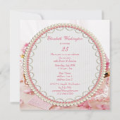 華やかな宝石、花と箱の誕生日パーティー 招待状 (裏面)