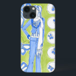 華やかな少女を取り巻く青い蝶 iPhone 13ケース<br><div class="desc">青い蝶は華のまわりにやかな女の子を取り囲むチャリリア・ザリスによるこの作品に浮かぶ。明るい色の型枠このプリントの背景は、この作品にいくつかのハンサムな色合いを追加。コピーを取れ！</div>