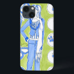 華やかな少女を取り巻く青い蝶 iPhone 13ケース<br><div class="desc">青い蝶は華のまわりにやかな女の子を取り囲むチャリリア・ザリスによるこの作品に浮かぶ。明るい色の型枠このプリントの背景は、この作品にいくつかのハンサムな色合いを追加。コピーを取れ！</div>