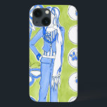 華やかな少女を取り巻く青い蝶 iPhone 13ケース<br><div class="desc">青い蝶は華のまわりにやかな女の子を取り囲むチャリリア・ザリスによるこの作品に浮かぶ。明るい色の型枠このプリントの背景は、この作品にいくつかのハンサムな色合いを追加。コピーを取れ！</div>