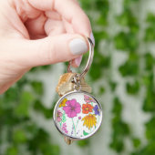華やかな幻想的な花の絵 キーホルダー (手)