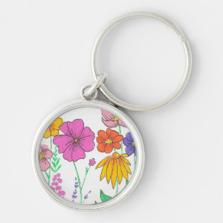 華やかな幻想的な花の絵 キーホルダー