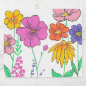 華やかな幻想的な花の絵 スパークリングワインラベル (シングルラベル)