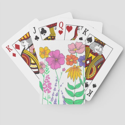 華やかな幻想的な花の絵 トランプ (裏面)