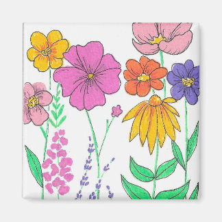 華やかな幻想的な花の絵 マグネット